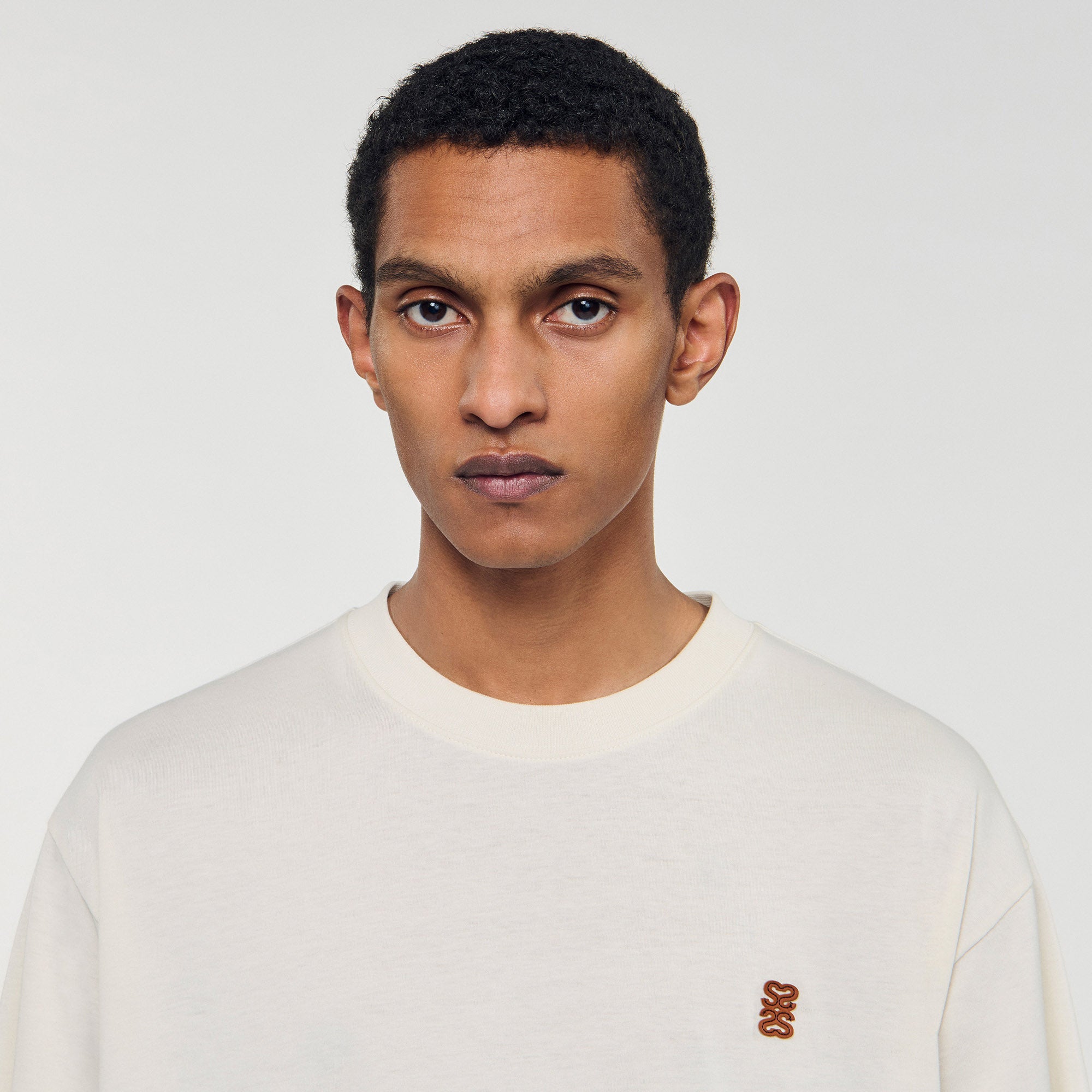 Tshirt Patch 4S Leather Logo T-Shirt Butter Cream