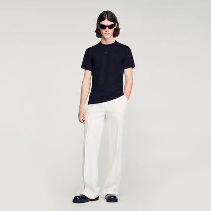 Sandro Logo Tee Cotton T-Shirt Black