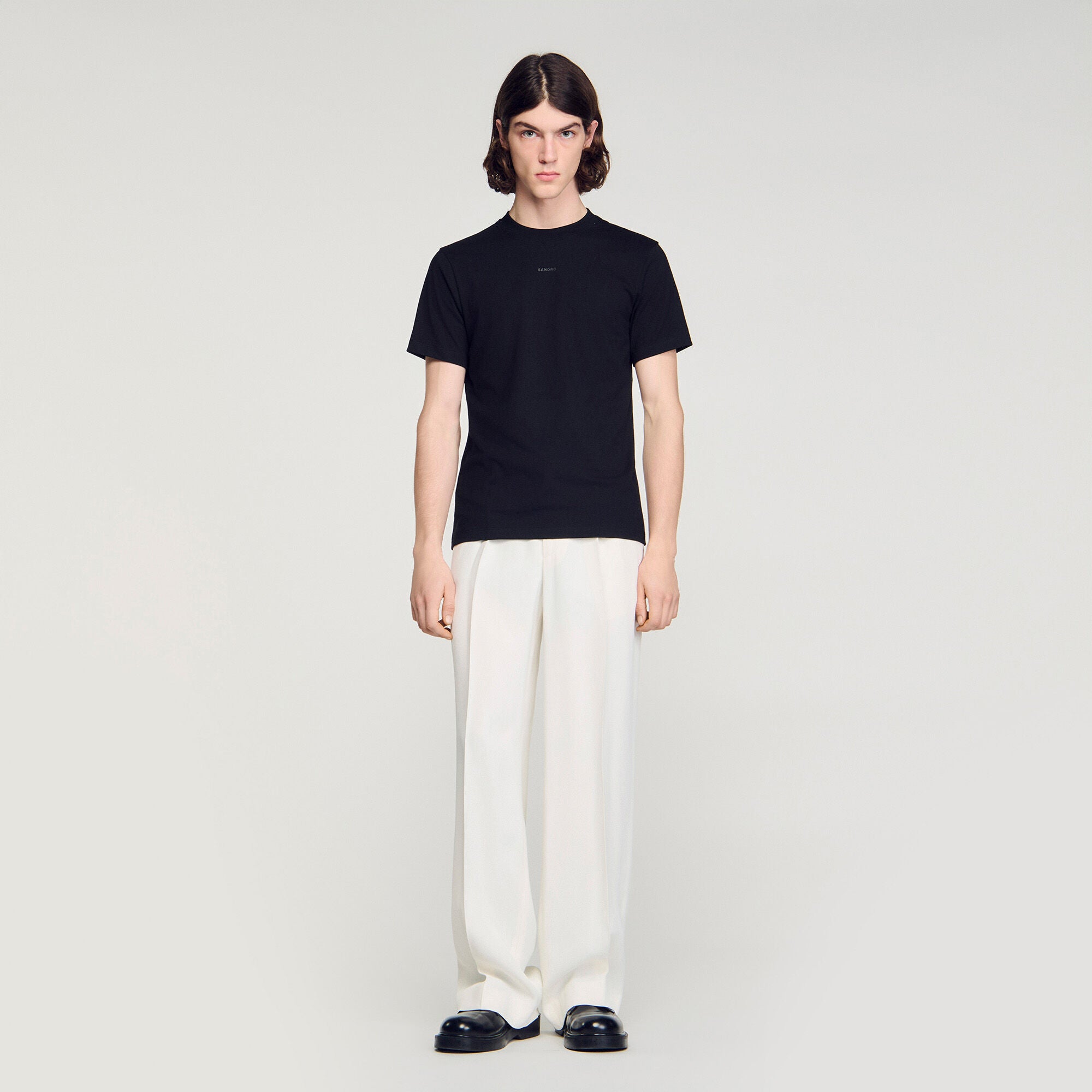 Sandro Logo Tee Cotton T-Shirt Black