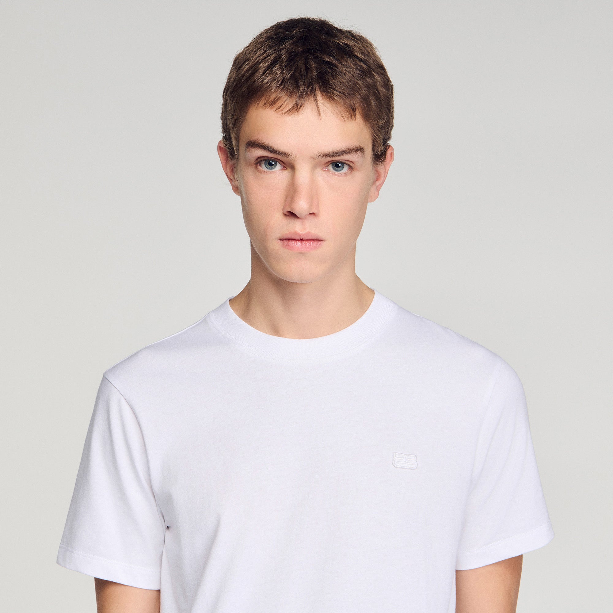 T Shirt With Double S Patch White