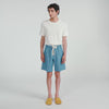 Rope Denim Shorts Faded cotton shorts Chambray