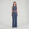 Bellamy Sequin Crop Top Navy Blue