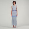 Davi Decorative Knit Crop Top Sky Blue