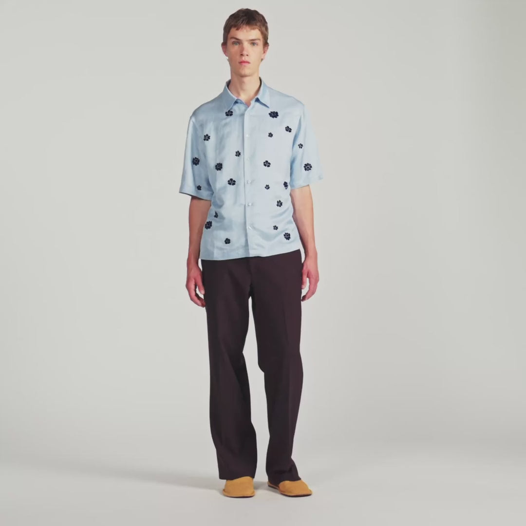 Velvet Flowers Mc  Shirt Sky Blue