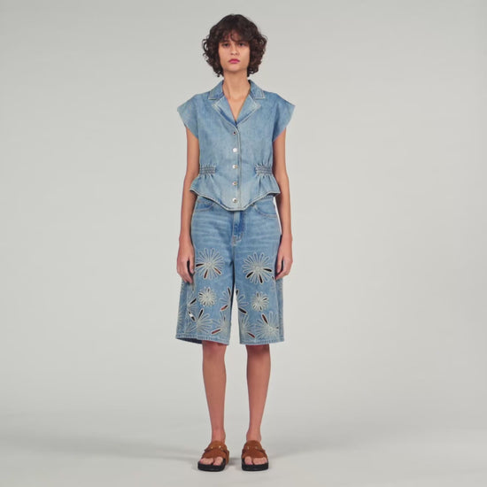 Kurtis Denim Top Blue Jean