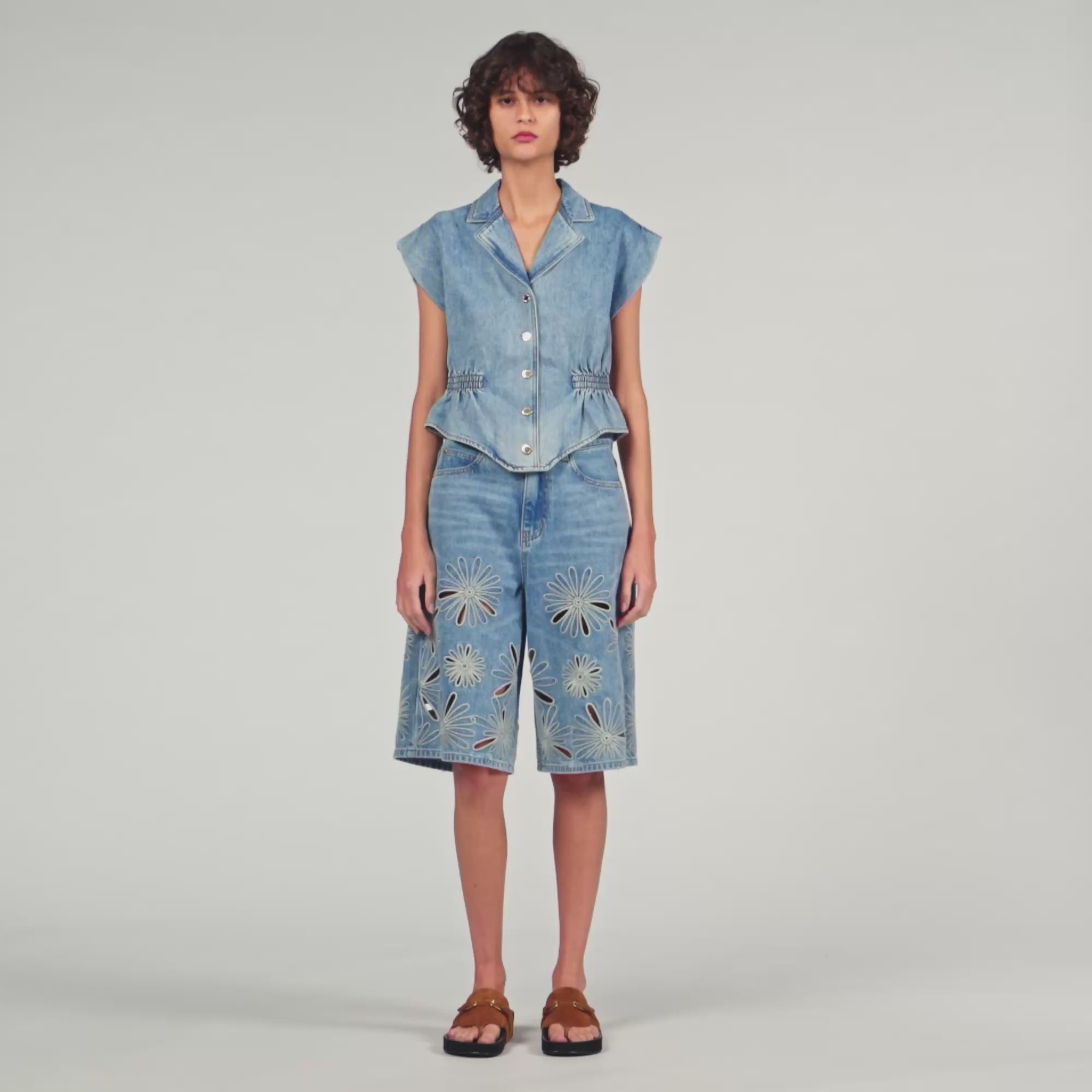 Kurtis Denim Top Blue Jean