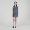Portland Denim And Leather Top Dark Blue