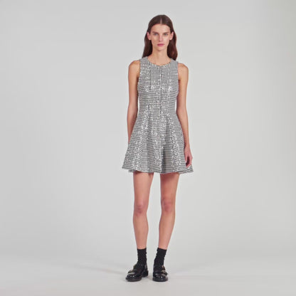 Flavie Tweed And Sequin Short Dress Black / White