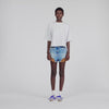 Thileo Embroidered Logo Cotton T-Shirt Grey