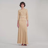 Leslie Long rhinestone knit skirt Vanilla