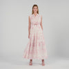 Canberra Maxi Dress With Classic Collar Pink / Ecru