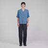 Cross Mc Square Cross Motif Flowing Blouse Sky Blue