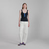 Emil Contrast button vest top Navy Blue