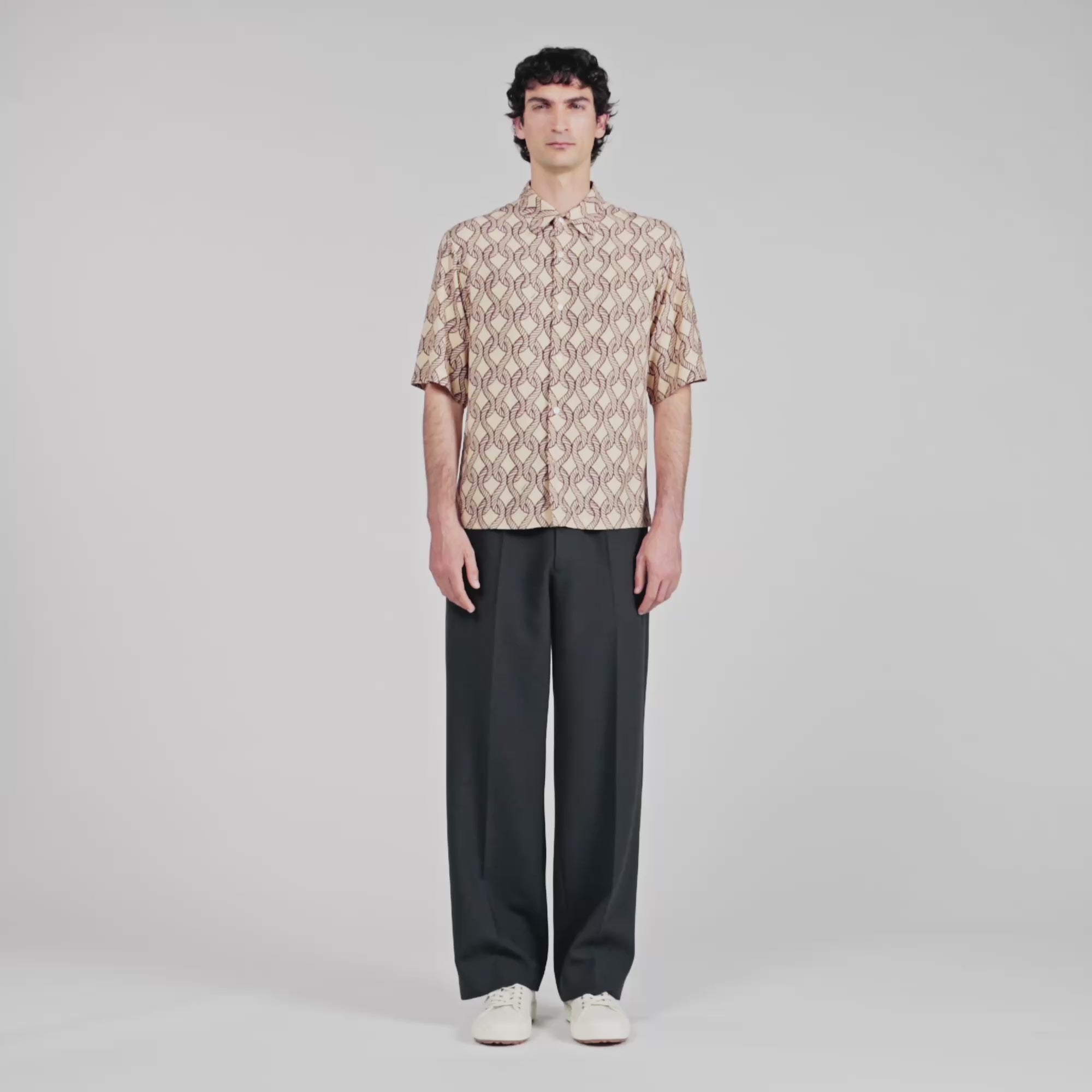 Big Rope Mc Loose-Fit Rope Print Shirt Butter Cream