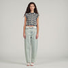 Camila Flower Print Smocked T-Shirt Deep Blue / Ocher