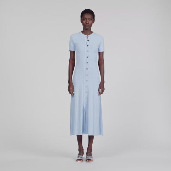 Milona Knit Maxi Dress Sky Blue
