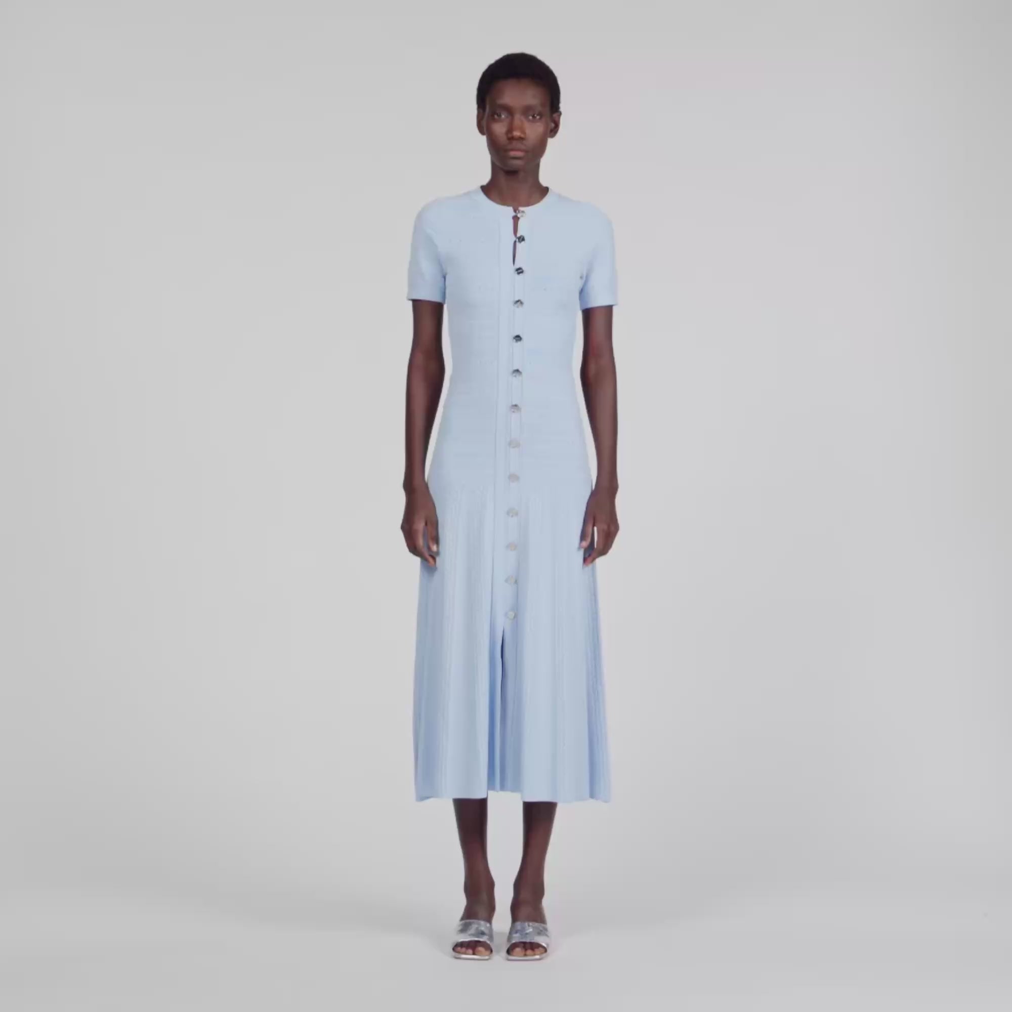 Milona Knit Maxi Dress Sky Blue