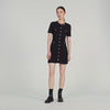Isis Button-Up Knit Short Dress Black