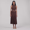 Giovi Cropped sheer effect jumper Brown