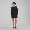 Aubrey Cardigan with pearl flower collar Black