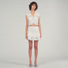 Nayla Short Guipure Skirt White
