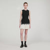 Cassie Two-Tone Short Knit Dress Black / Ecru