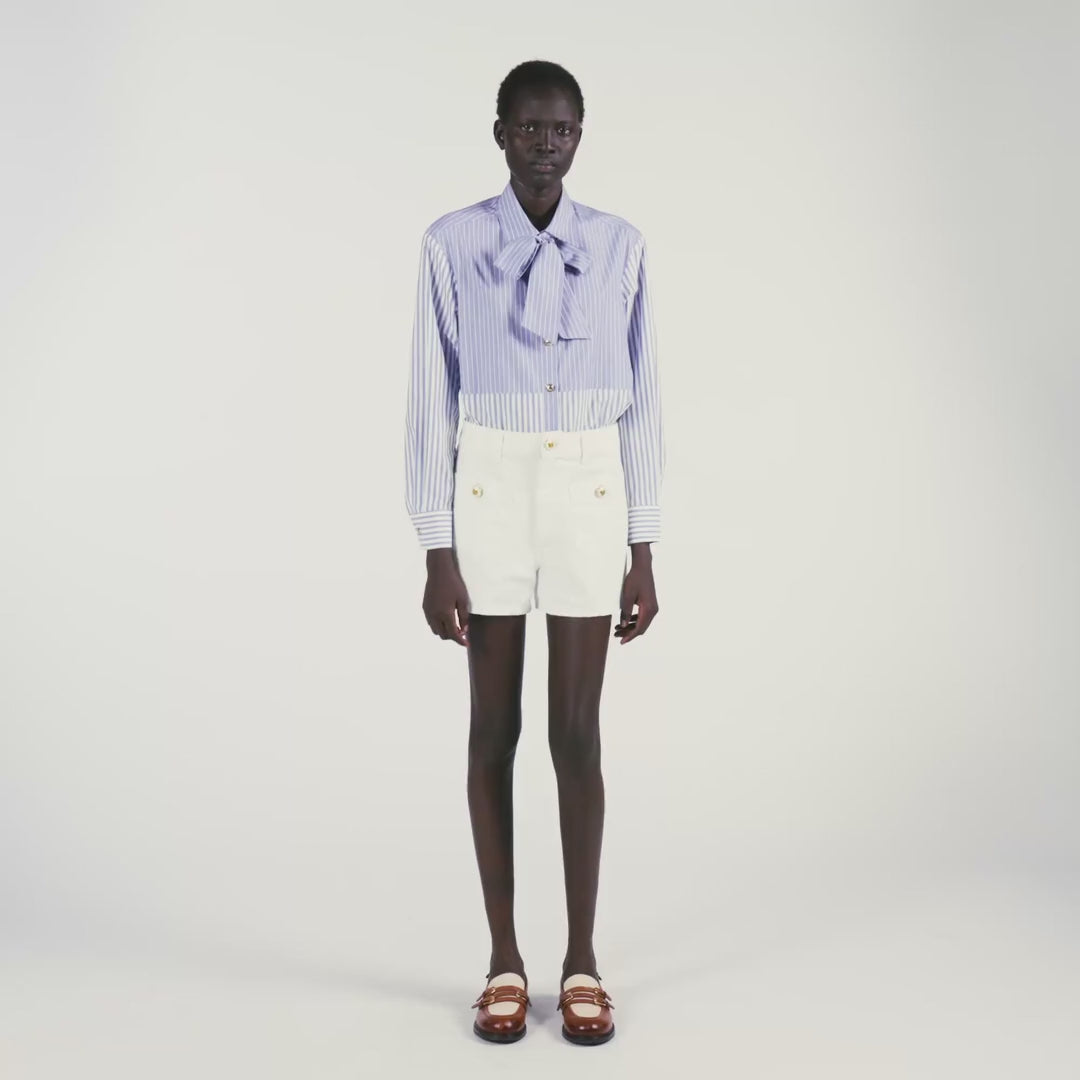 Isilys Striped tie shirt Blu / White