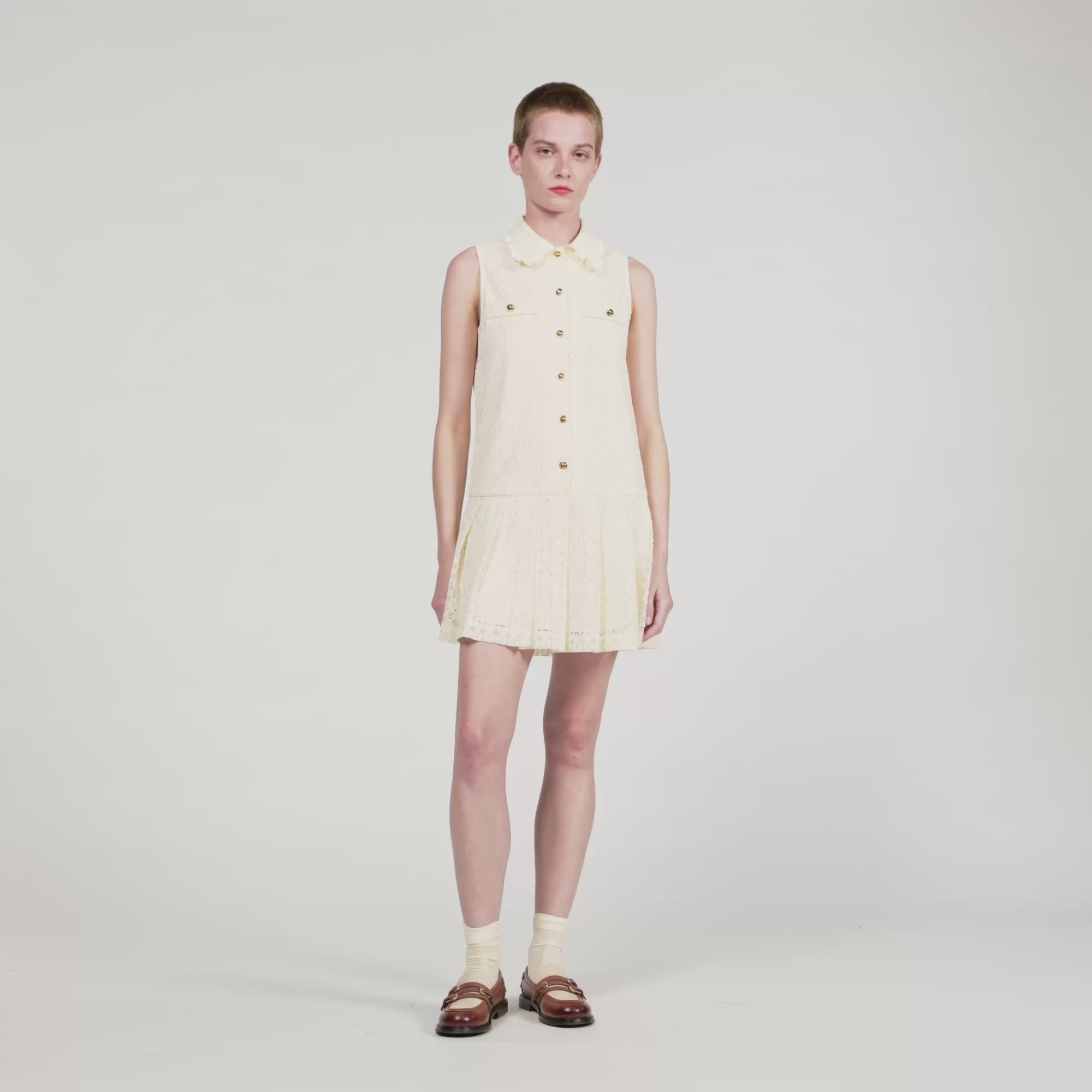 Constantine Short Lace Dress Ecru