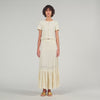 Aria Long Knit Skirt Ecru