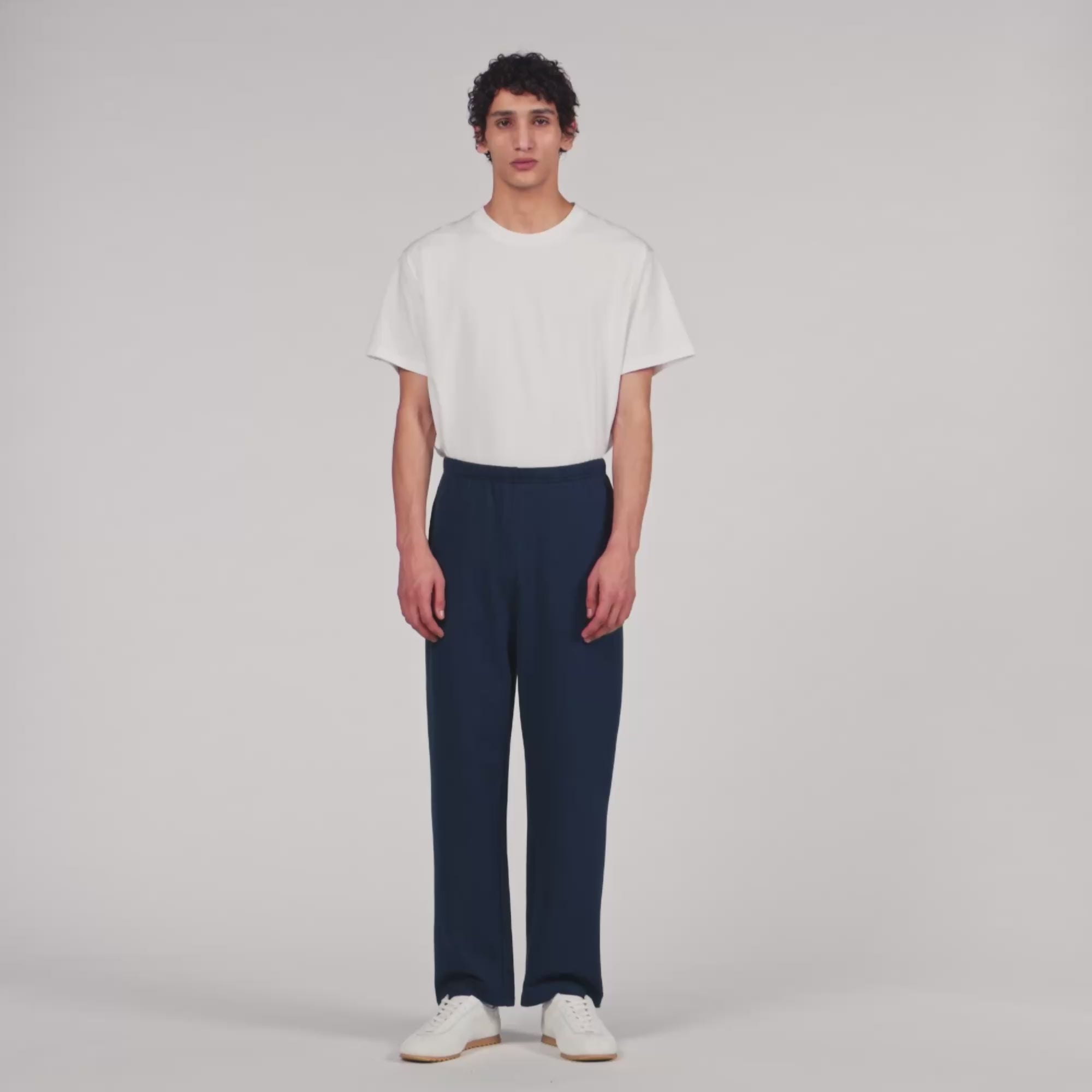 Sandro Logo Jogging Cotton Jogging Bottoms Navy Blue