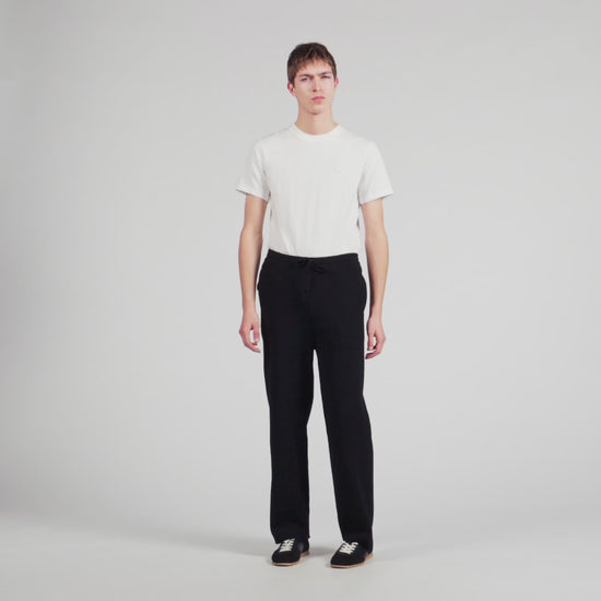 Regular Home Patch Knit Jogging Bottoms Black