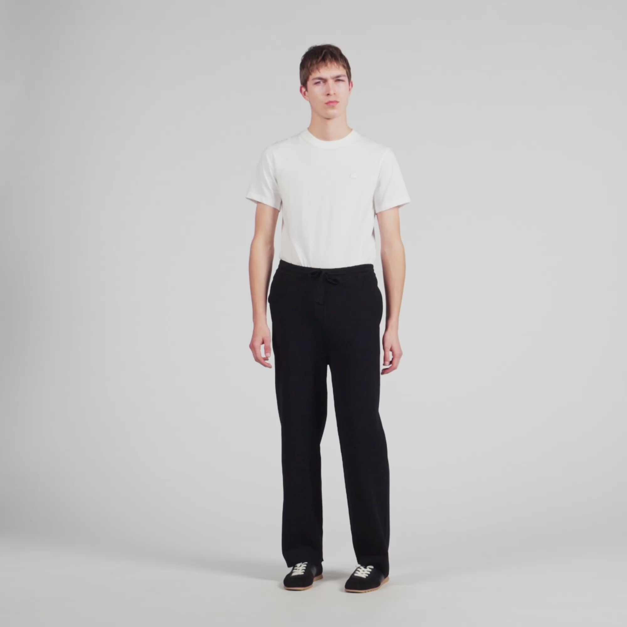 Regular Home Patch Knit Jogging Bottoms Black