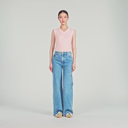 Samuel Faded Wide Straight-Leg Jeans Blue Jean