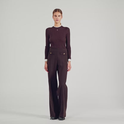 Stephen Flared Trousers Brown