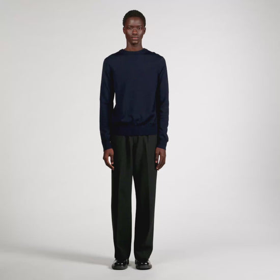 Industrial Wool jumper with a high collar Black