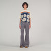 Donovan Floral-Print Floaty Trousers Deep Blue / Ocher