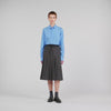 Orleans Long Pleated Rhinestone Skirt Grey / Brown