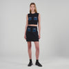 Isolda Short Knit And Denim Skirt Navy Blue